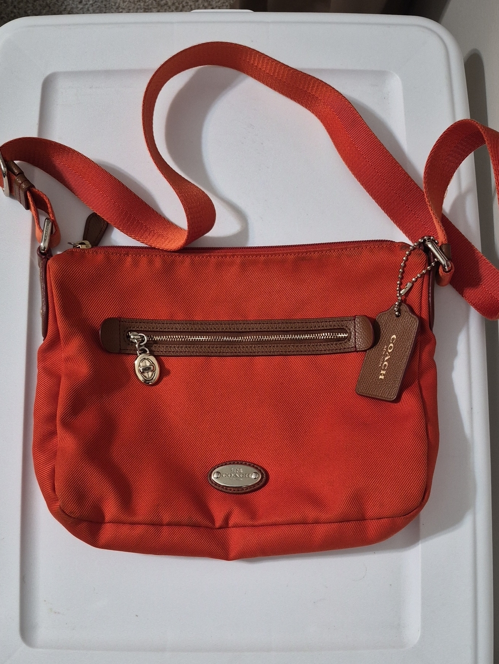 Coach Sawyer Orange Crossbody Twill/Polyester F37239